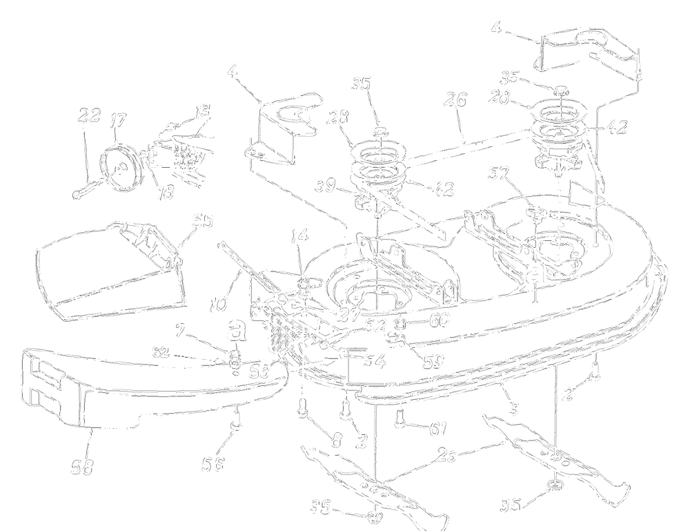 Deck Assembly F Diagram and Parts List for 13AH660F301 1999 Yard Machines Lawn Tractor